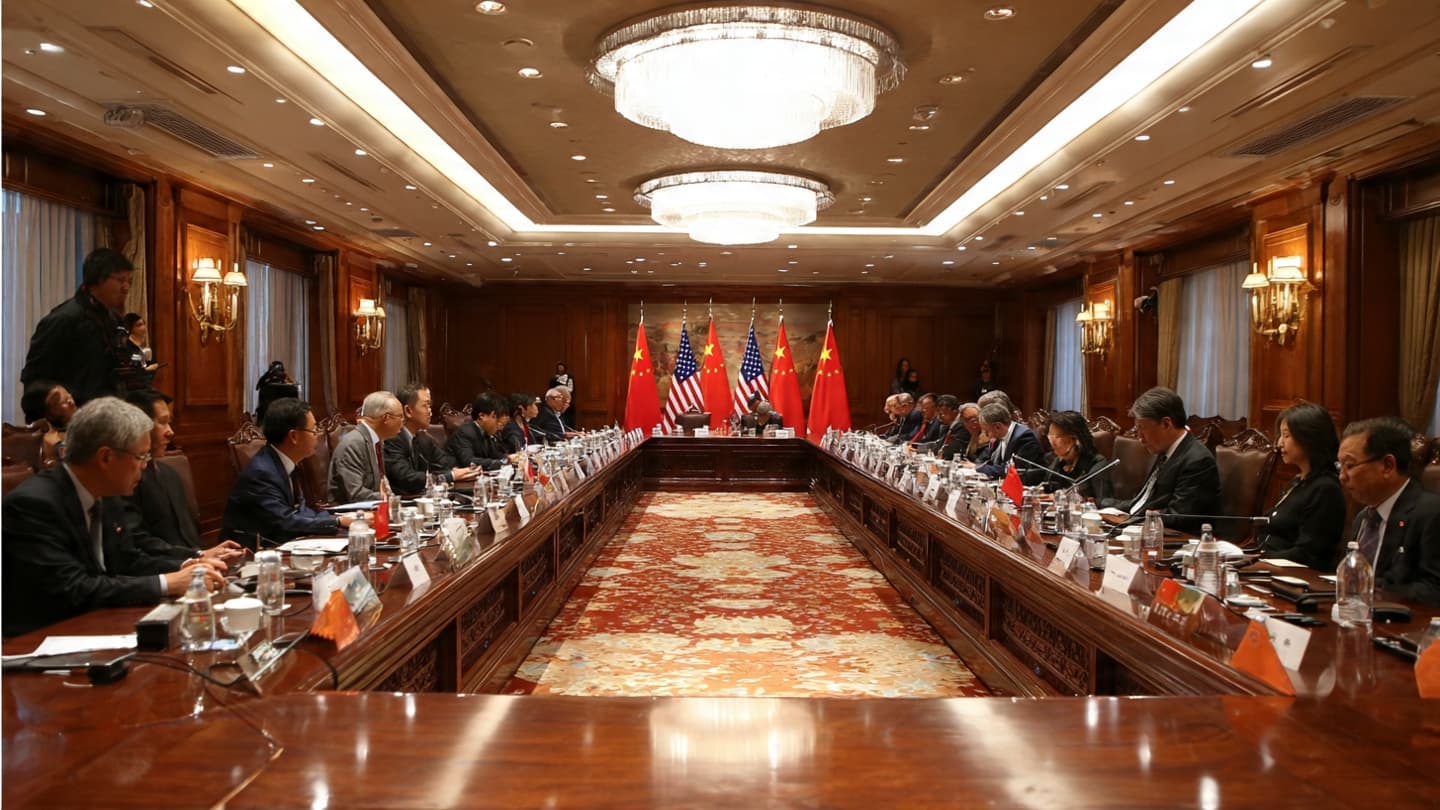 Across One Table in Beijing, Two Global Rivals Search for Common Language Across One Table in Beijing, Two Global Rivals Search for Common Language