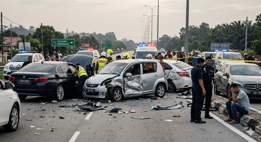 Tragedy in Kluang: Illegal Street Race Between Brothers Sparks Multi-Car Crash, Killing Family of 4 Tragedy in Kluang: Illegal Street Race Between Brothers Sparks Multi-Car Crash, Killing Family of 4