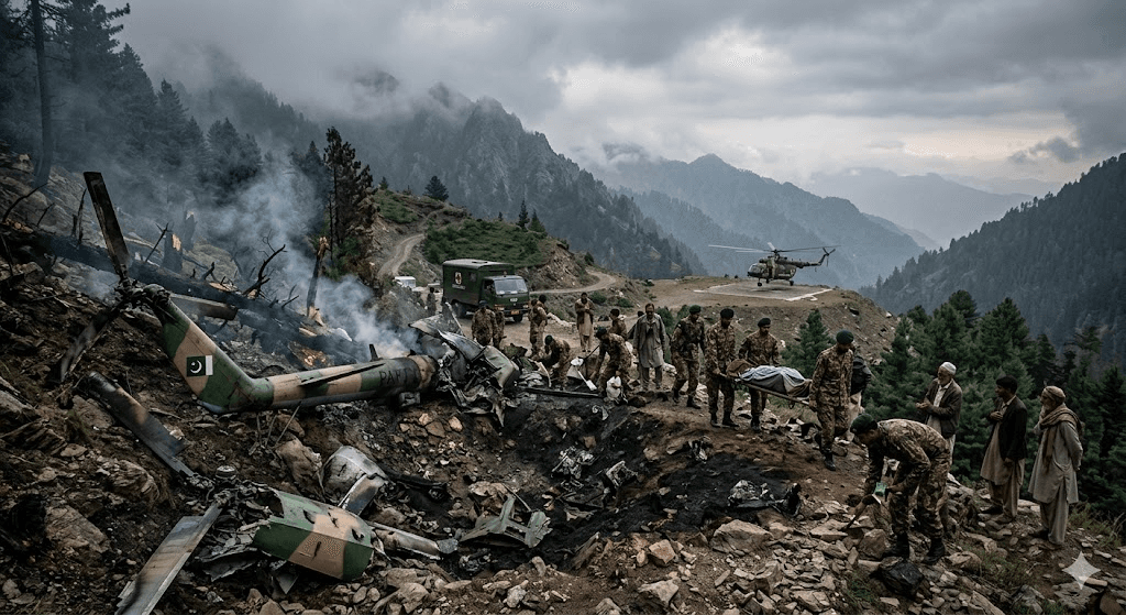 Military Helicopter Crash: Pakistan Army Mi-17 Goes Down Near Muzaffarabad, Killing All On Board Military Helicopter Crash: Pakistan Army Mi-17 Goes Down Near Muzaffarabad, Killing All On Board