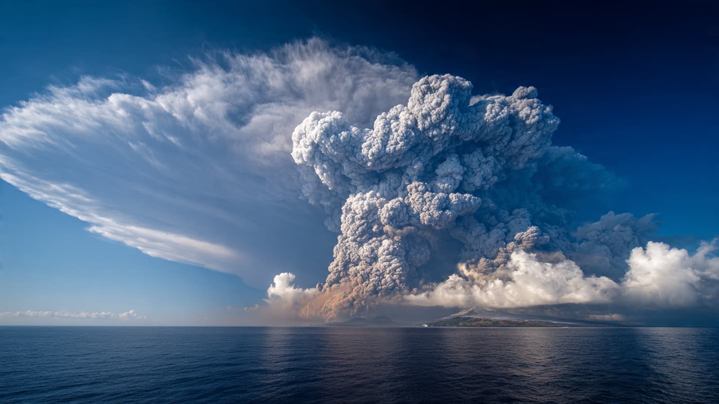 A single eruption leaves a lasting echo at the edge of space