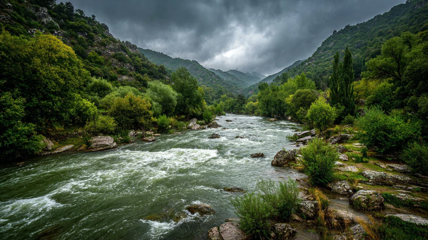 Between the Cloudburst and the Torrent, A Morning of Flooded Fields in the North Between the Cloudburst and the Torrent, A Morning of Flooded Fields in the North