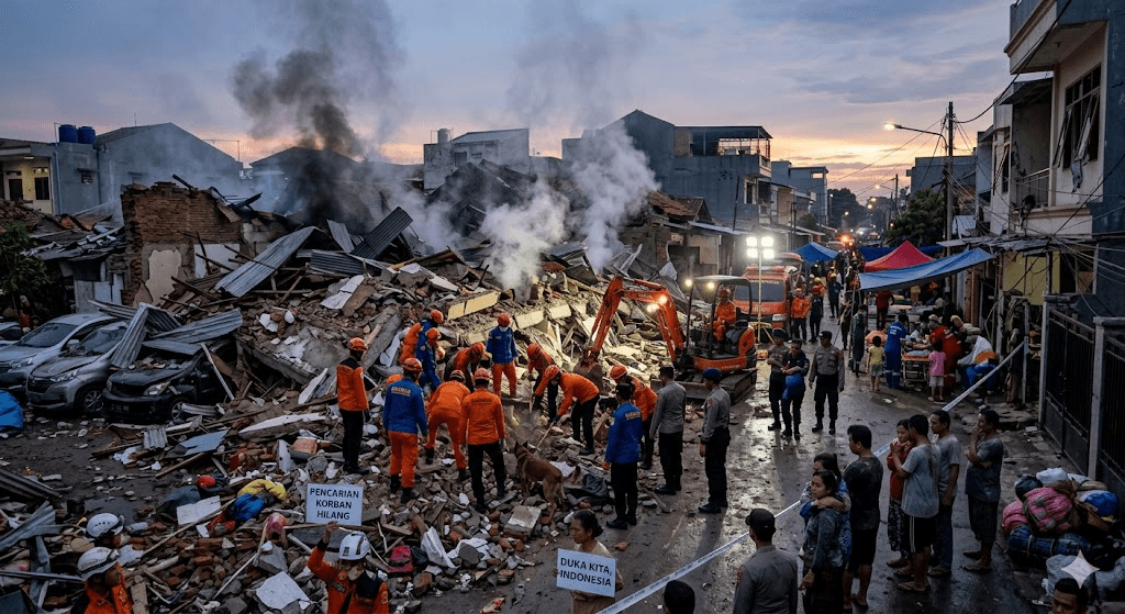 Deadly Blast: Huge Explosion Rocks Indonesian Residential Area, Leaving 5 Dead and 3 Missing Deadly Blast: Huge Explosion Rocks Indonesian Residential Area, Leaving 5 Dead and 3 Missing
