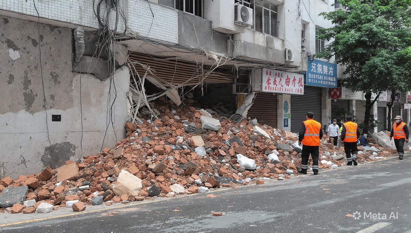 Two Killed in Chengdu: Pedestrians Struck by Falling Wall During Violent Storm, Rescue On-Site Two Killed in Chengdu: Pedestrians Struck by Falling Wall During Violent Storm, Rescue On-Site