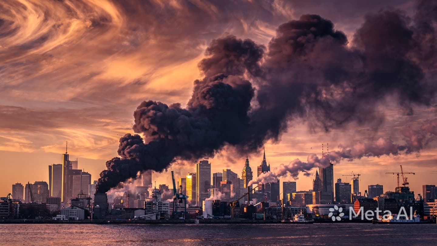 Beneath the Obsidian Canopy: Watching the Toxic Clouds Drift Over the Spires of Hamburg Beneath the Obsidian Canopy: Watching the Toxic Clouds Drift Over the Spires of Hamburg