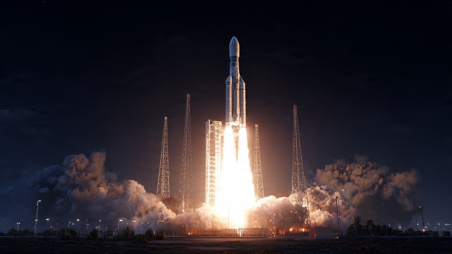 A rocket rises as the world moves closer to universal connection A rocket rises as the world moves closer to universal connection