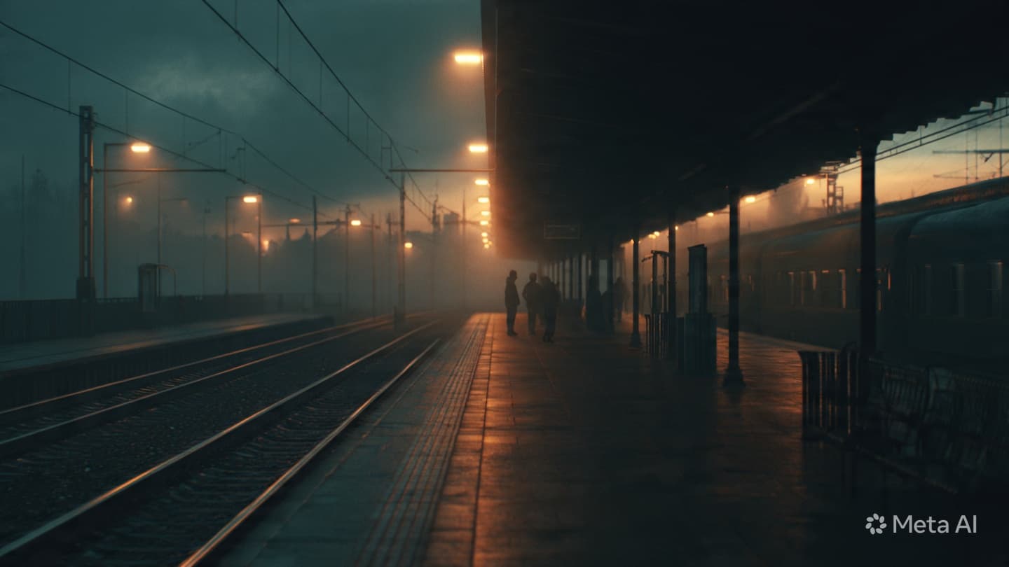 The Sudden Silence of the Tracks: Contemplating the Fragility of Life Amidst Industrial Ruin