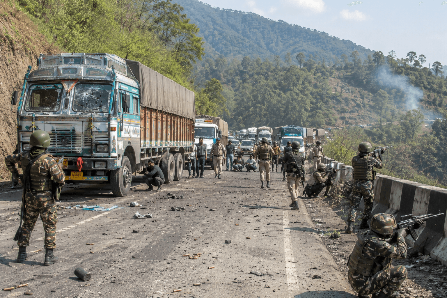 Bloodshed in Ukhrul: Militant Attack on Escorted Convoy Leaves Truck Driver Dead, Sparks Intense Gunfire