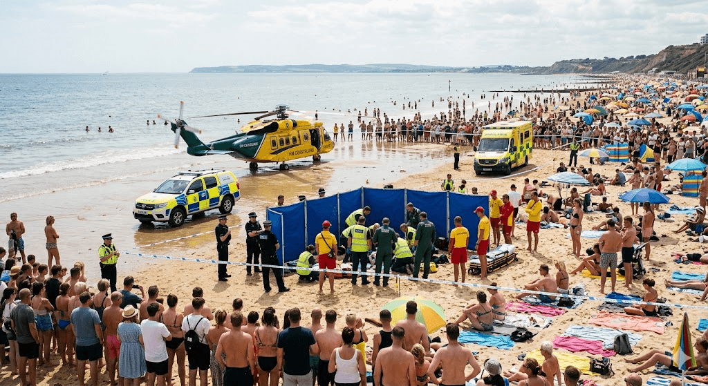 Tragedy on the Shore: Man Dies Following Medical Emergency on Packed UK Beach