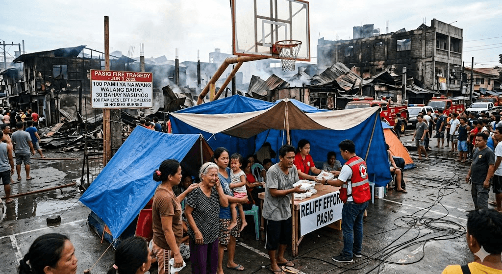 Pasig Inferno: 100 Families Left Homeless After Massive Fire Destroys 30 Homes Pasig Inferno: 100 Families Left Homeless After Massive Fire Destroys 30 Homes