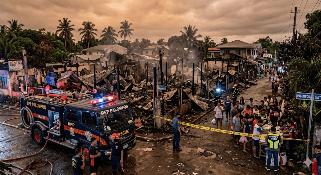 Blaze in Leyte: Massive Fire Razes 20 Homes in Palompon
