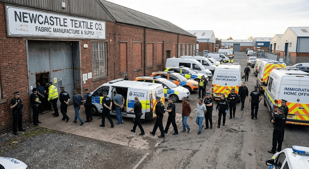 Inside the Crackdown: 26 Arrested After Major Police Raid on Newcastle Textile Factory Inside the Crackdown: 26 Arrested After Major Police Raid on Newcastle Textile Factory