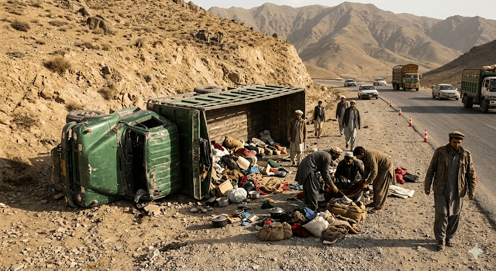 Tragedy on the Road: Highway Crash Claims 8 Lives Among Afghan Returnees.