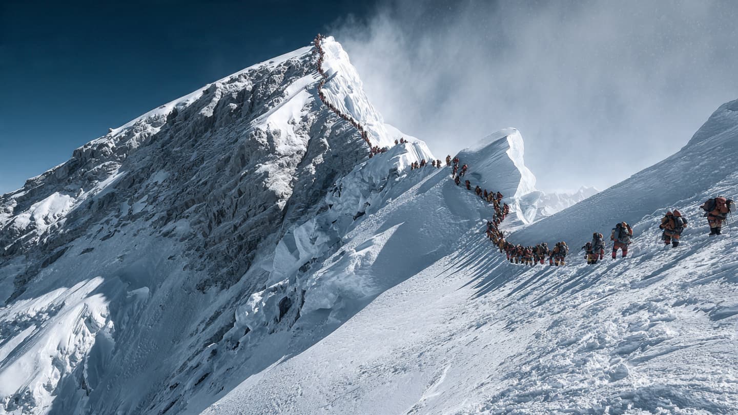 Everest’s Summit Became a Shared Horizon for Hundreds in One Day