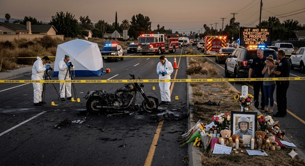 Tragedy in Redlands: 73-Year-Old Motorcyclist Killed in Horrific Hit-and-Run Fireball Crash Tragedy in Redlands: 73-Year-Old Motorcyclist Killed in Horrific Hit-and-Run Fireball Crash