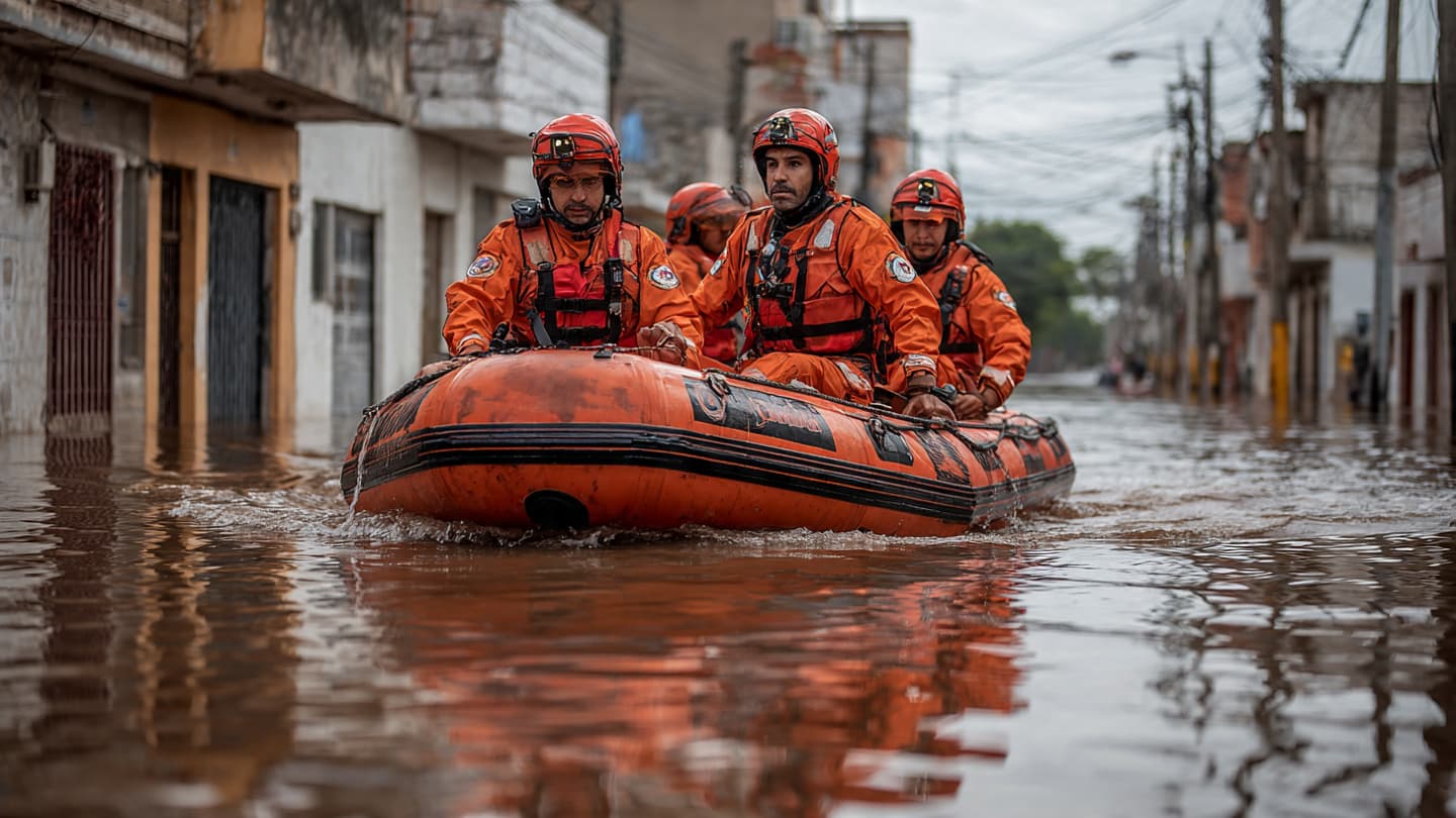 Beneath Relentless Rainfall and Rising Waters, Paraguay’s Rescue Crews Search Flooded Neighborhoods Through Darkness Tonight