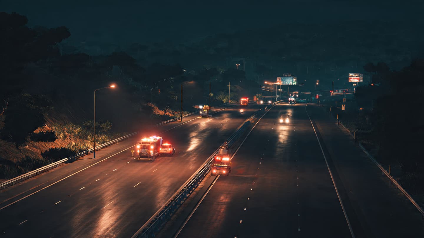 Speed Overtook Caution on a Road in Gunungkidul