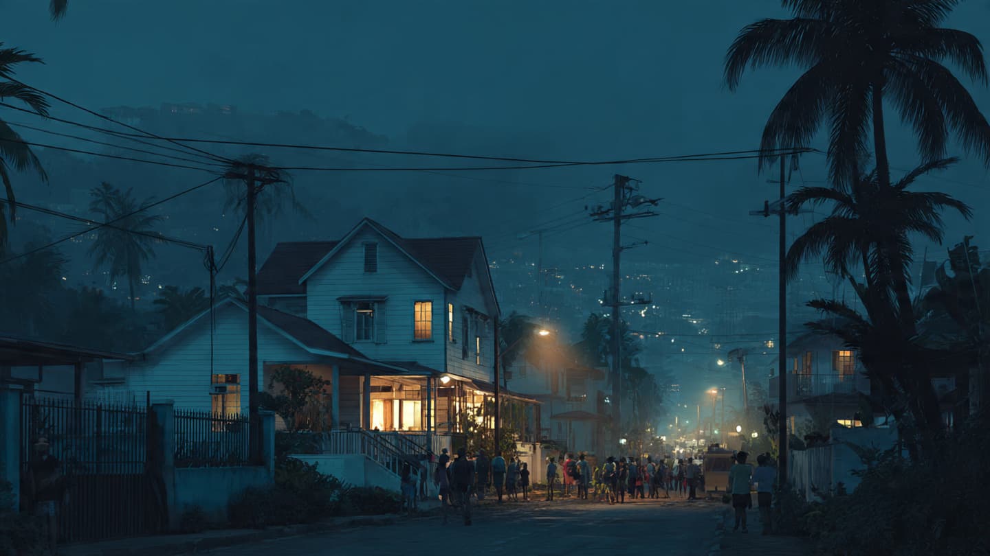 Between Coastal Lanterns and Restless Ground, Caribbean Families Gathered Through Long Uncertain Midnight Hours