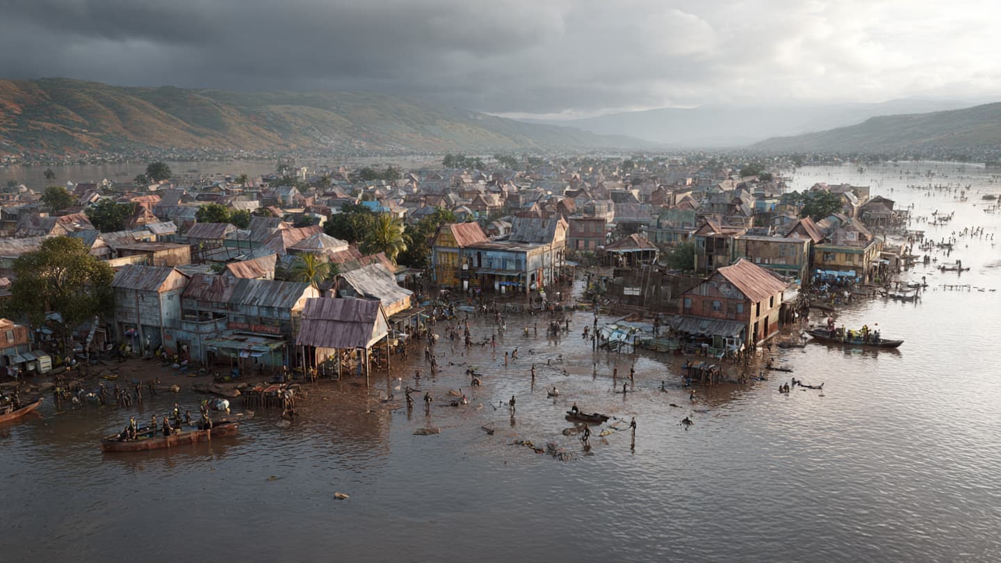 Across Western Rwanda’s Rain-Soaked Roads, Communities Watch Floodwaters Beneath Gathering Storm Clouds Quietly Tonight