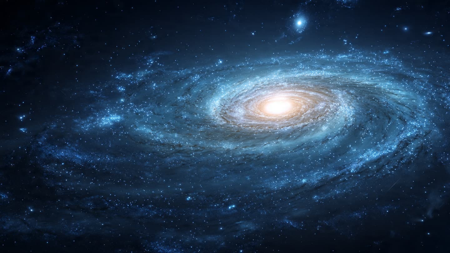 A Distant Spiral Continues Its Quiet Journey Through a Crowded Universe