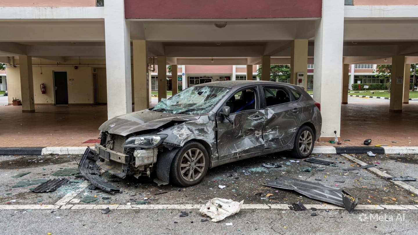 Yishun Vehicle Crash: Driver Flees Into Residential Unit After Crashing Car Into Void Deck Yishun Vehicle Crash: Driver Flees Into Residential Unit After Crashing Car Into Void Deck
