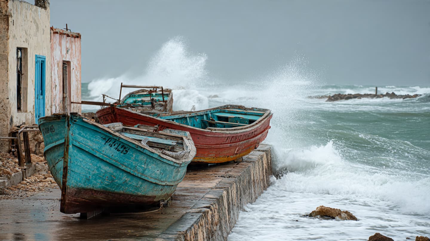 Beneath Dark Caribbean Waters, Cuban Fishermen Waited Ashore While Dangerous Waves Moved Inland Overnight