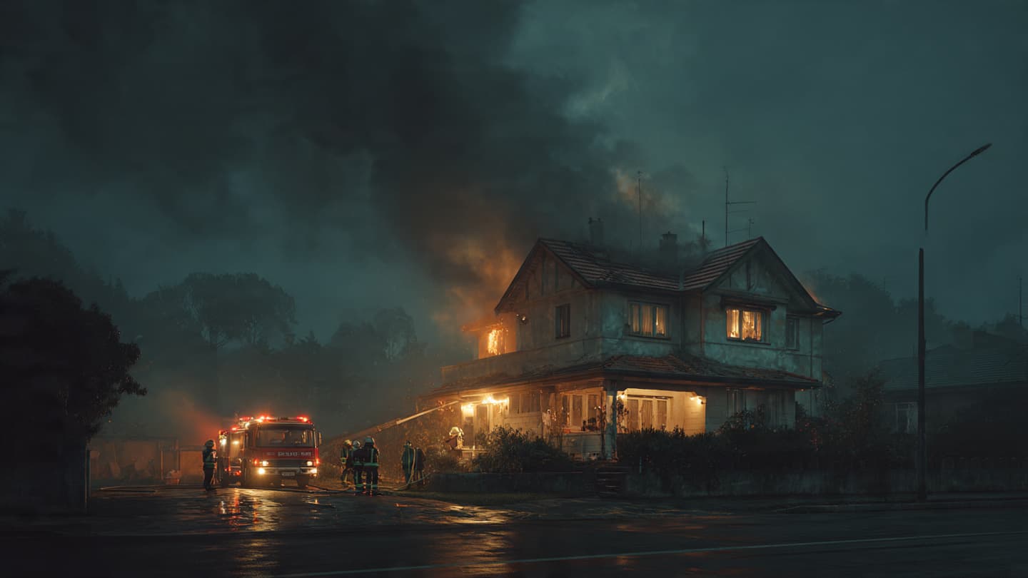 Where Sirens Echoed Beneath Gray Clouds, Firefighters Battled a Spreading Blaze Outside Montevideo Before Dawn