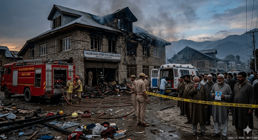 Tragedy in Anantnag: Young Student Killed, Three Injured in Devastating School Fire