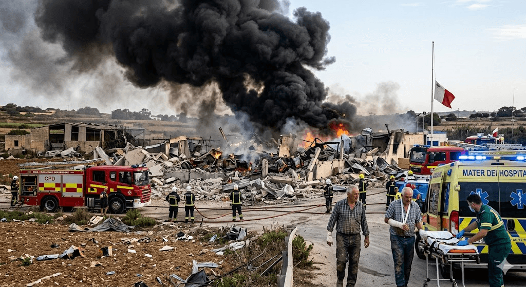 Breaking: Blast Rips Through Fireworks Factory in Northern Malta, Leaving Multiple Injured Breaking: Blast Rips Through Fireworks Factory in Northern Malta, Leaving Multiple Injured
