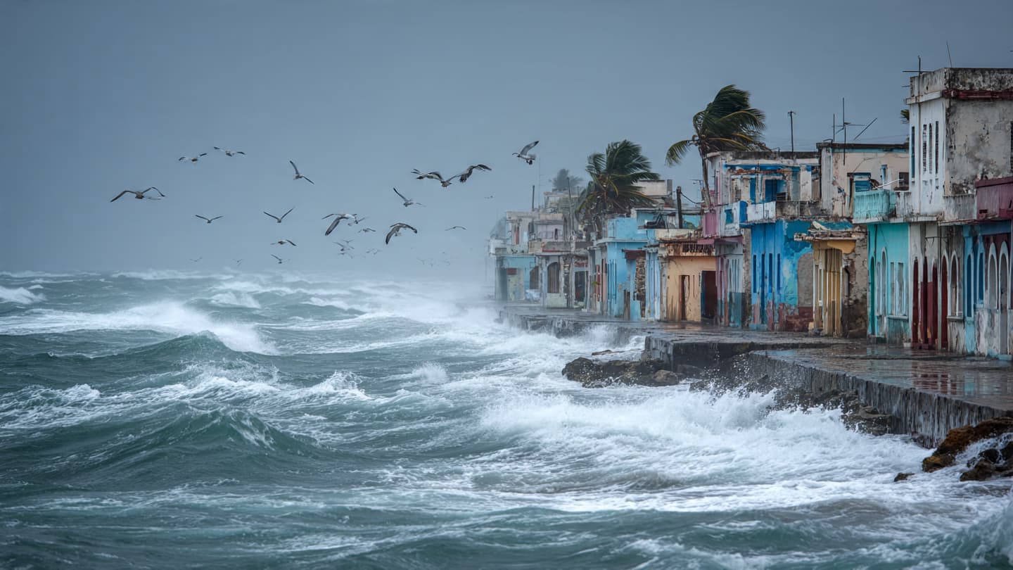 Between Flooded Shorelines and Darkened Harbors, Cuban Families Wait Through Another Storm-Filled Evening Together Quietly