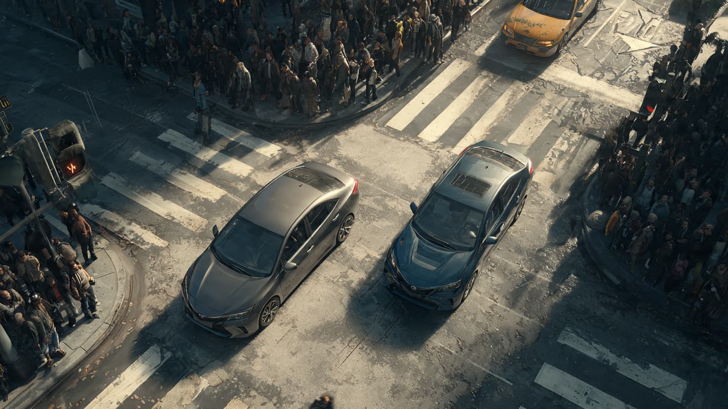 A Moment of Friction in the Humid Light: The Somber Shift of a Traffic Dispute A Moment of Friction in the Humid Light: The Somber Shift of a Traffic Dispute