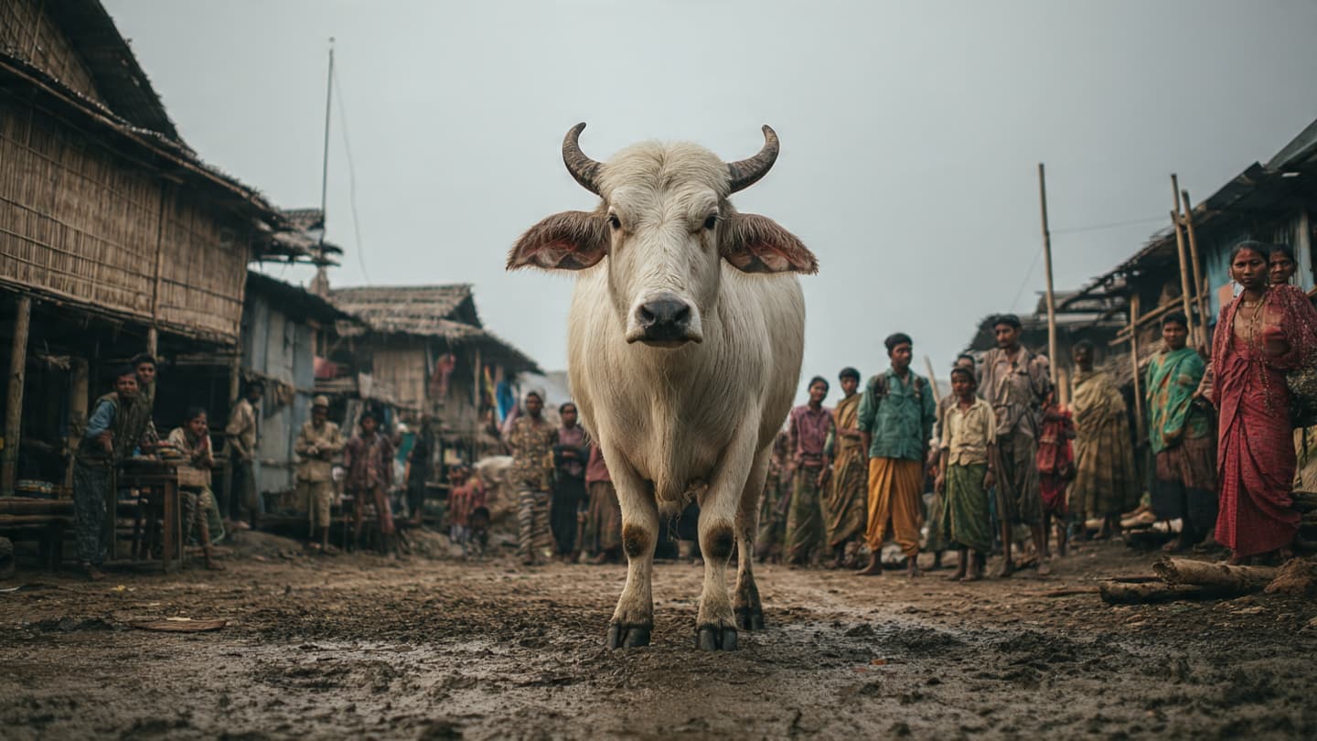An Albino Buffalo Nicknamed “Donald Trump” Drew Attention in Bangladesh