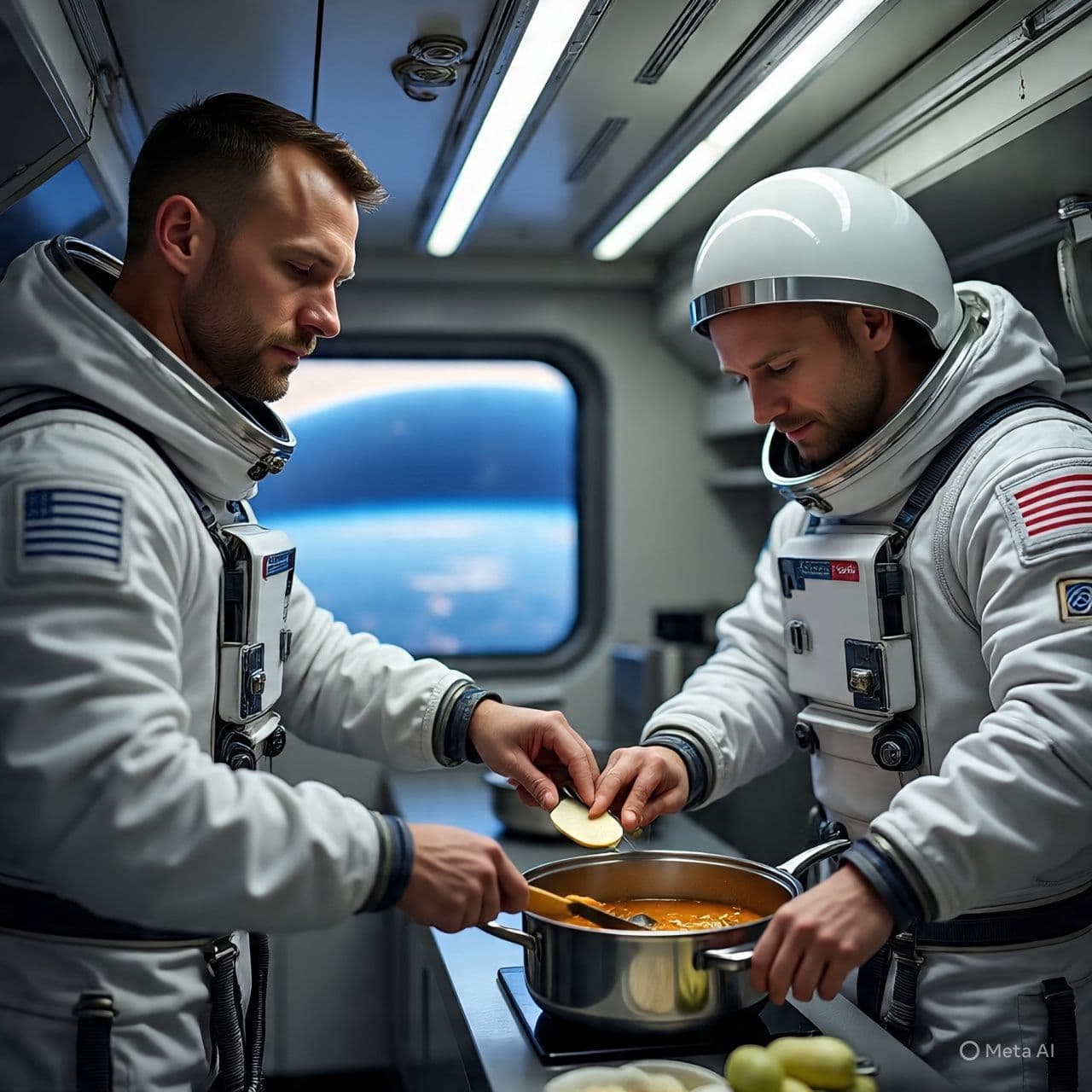 A Small Kitchen Joy Floating in Microgravity A Small Kitchen Joy Floating in Microgravity