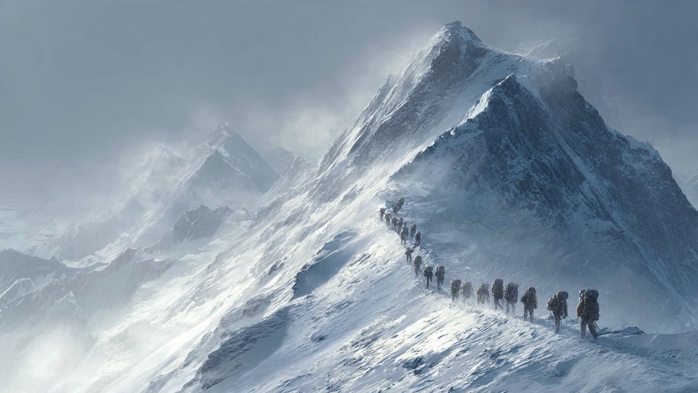 Above the Clouds, Everest Carries Both Dreams and Crowded Footsteps