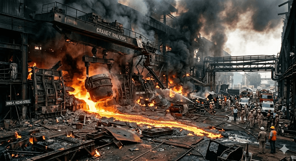 Industrial Horror in India: 8 Workers Burned Alive After Molten Steel Explosion Sparks Massive Factory Blaze Industrial Horror in India: 8 Workers Burned Alive After Molten Steel Explosion Sparks Massive Factory Blaze