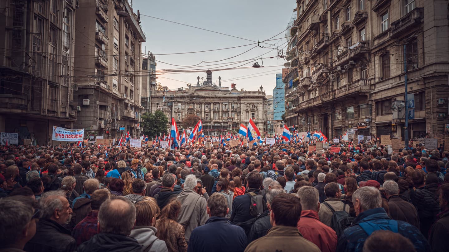 The Streets of Belgrade Filled With Voices Calling for Political Change