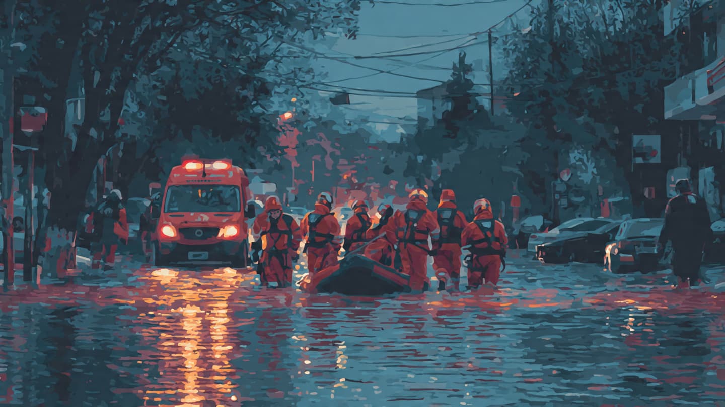Beneath Dark Southern Clouds and Rising Water, Families Waited For Rescue Across Flooded Uruguay Recently