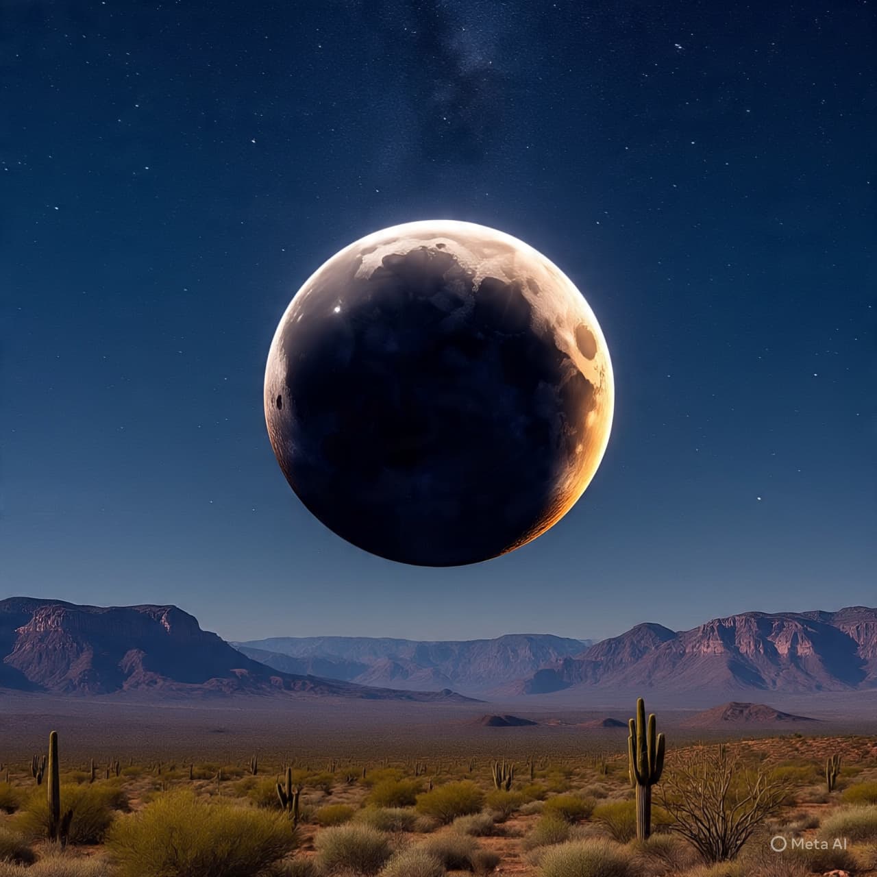 Over Red Rock and Snowline, a Darkened Moon: Utah Awaits the Turning Sky Over Red Rock and Snowline, a Darkened Moon: Utah Awaits the Turning Sky