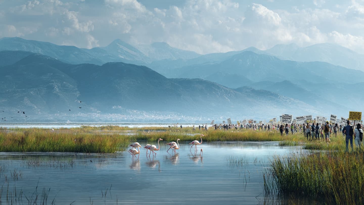A Flamingo’s Shadow Reaches Far Beyond the Shoreline A Flamingo’s Shadow Reaches Far Beyond the Shoreline