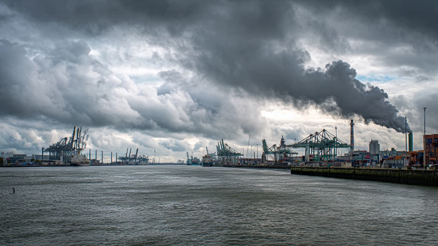 Where the Maas Meets the Rising Ash: A Day of Industrial Shadows in Rotterdam