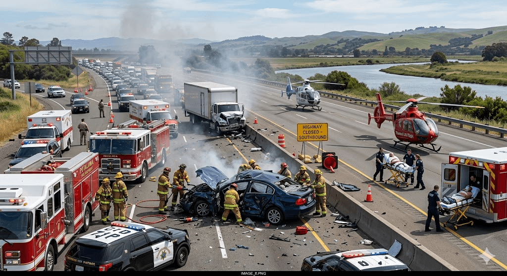 Petaluma Crash: 3 Severely Injured, Highway 101 Southbound Blocked Petaluma Crash: 3 Severely Injured, Highway 101 Southbound Blocked