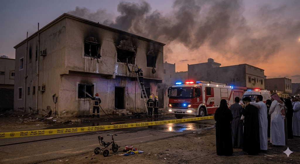 Tragedy in Jazan: Three Children Perish in Devastating House Fire Tragedy in Jazan: Three Children Perish in Devastating House Fire