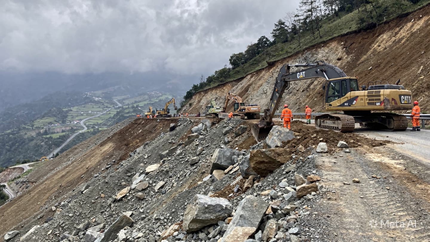 Along Remote Mountain Corridor, Authorities Responded To Blocked Highway Caused By Heavy Rainfall