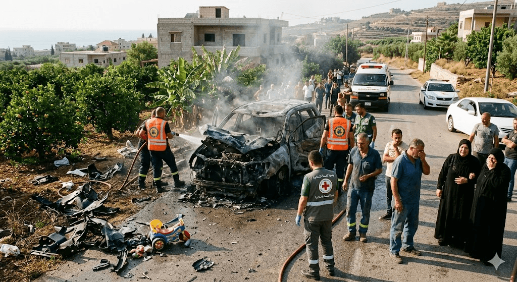 Tragedy in Adloun: 2 Children Among 6 Killed in Devastating Israeli Airstrike on Vehicle