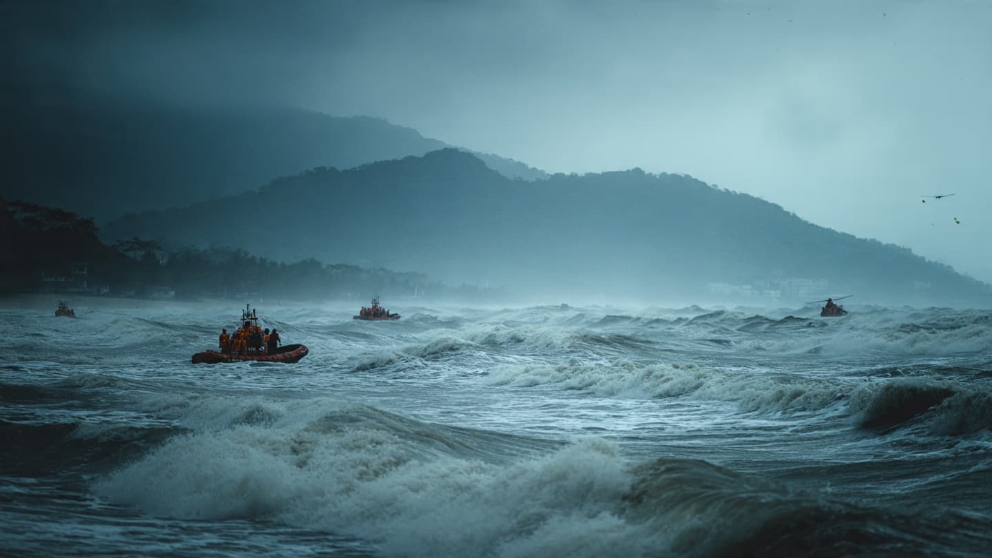 Between Rough Waves and Silent Harbors, Families Wait Along Thailand’s Southern Coastline Through Uncertainty Tonight
