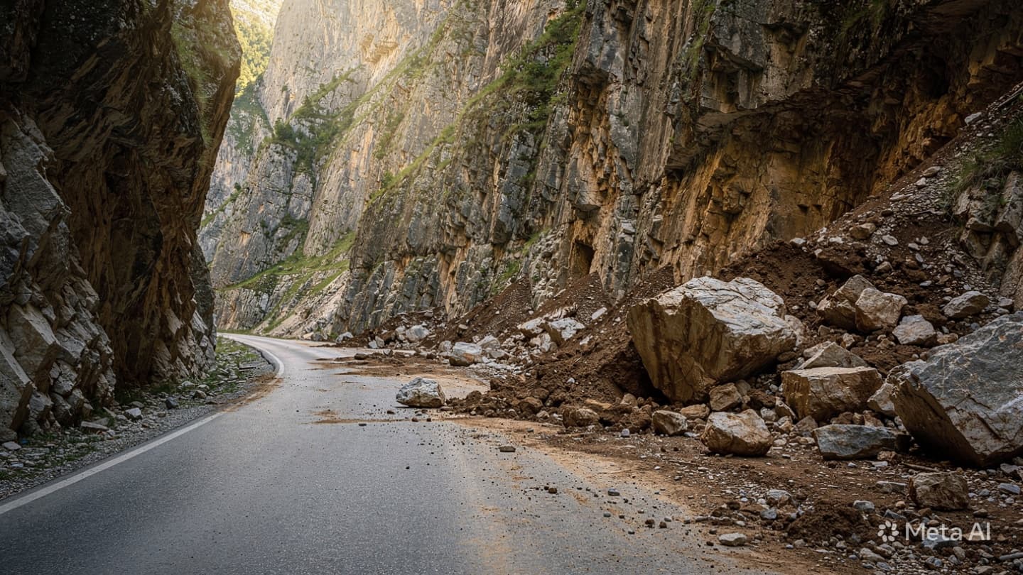 . Between the River Gorge and the Mountain Wall: A Afternoon of Disrupted Mountain Pathways . Between the River Gorge and the Mountain Wall: A Afternoon of Disrupted Mountain Pathways