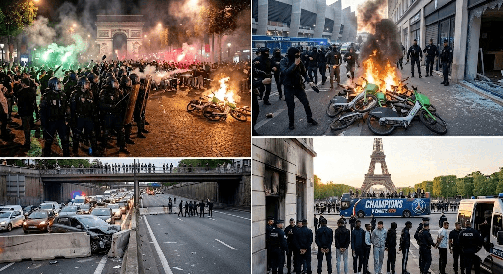 Night of Chaos: Over 780 Arrested, Dozens of Police Injured in French Champions League Riots