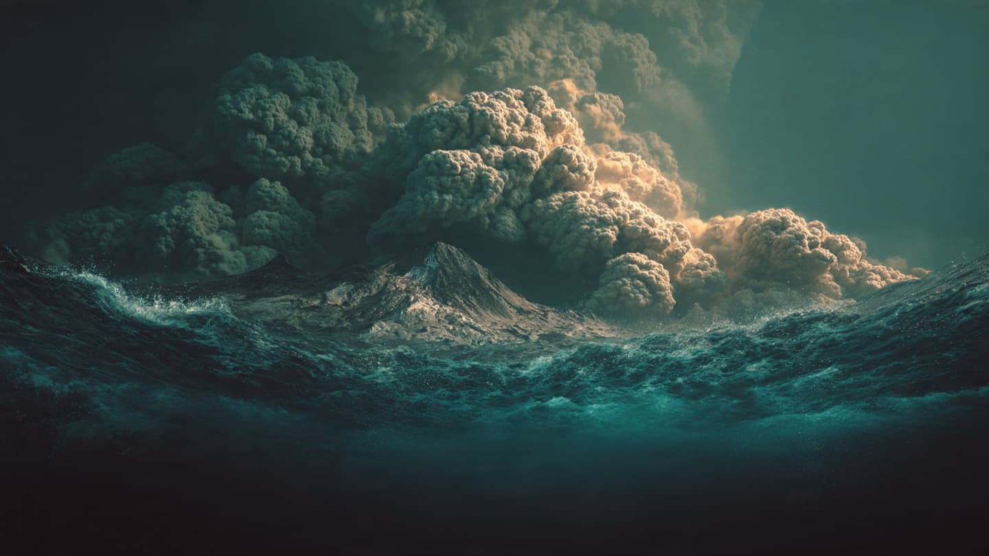 Where Deep Water Meets Ring of Fire: A Submarine Volcano Disturbs the Quiet of the Pacific Night