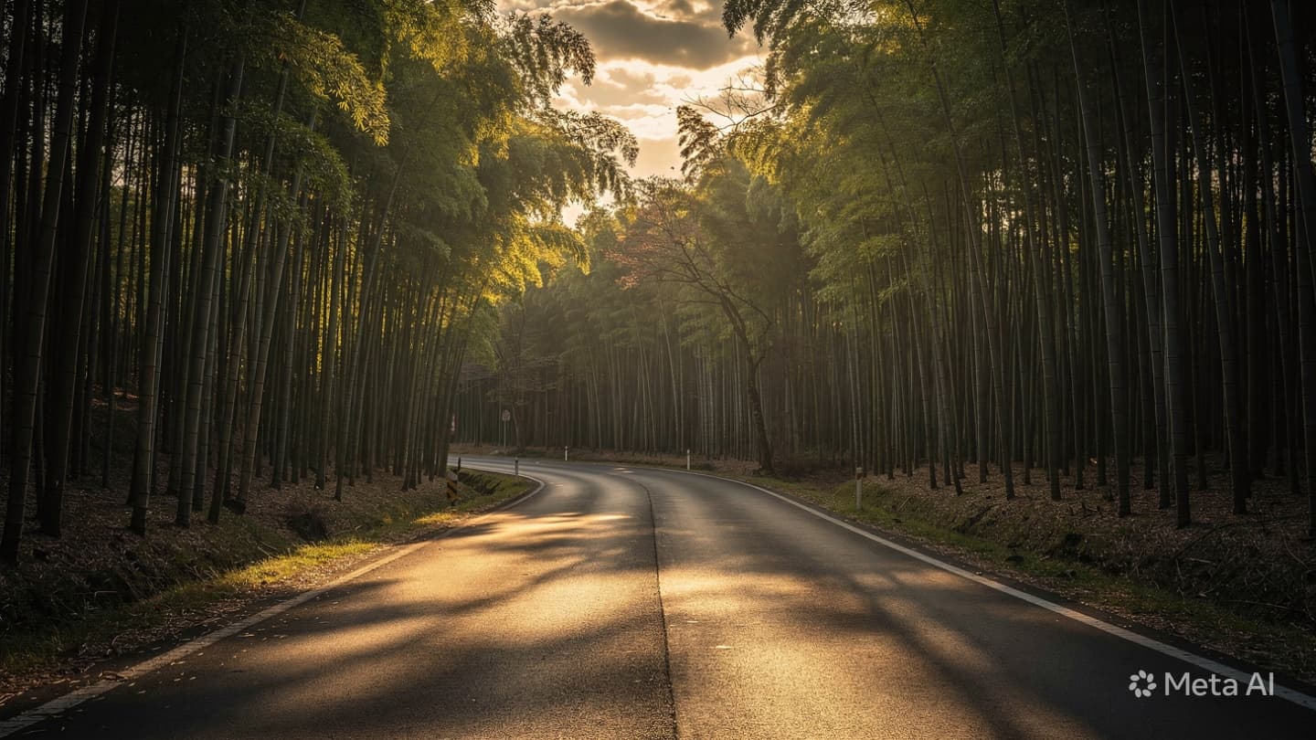 Where Mountain Shadows Loom: Reflective Melancholy Along a Winding Path of Western Japan