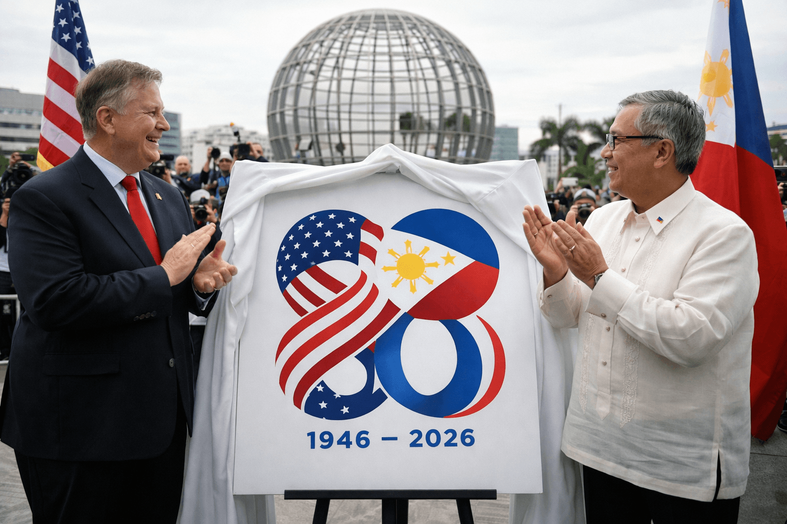 U.S. Embassy, PH Ambassador Unveil Official Logo Marking 80 Years of U.S.–Philippine Relations in Pasay City U.S. Embassy, PH Ambassador Unveil Official Logo Marking 80 Years of U.S.–Philippine Relations in Pasay City