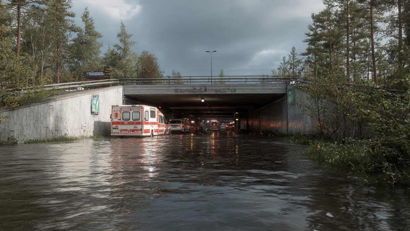 Urban Infrastructure Strained: Flash Floods Inundate Basements and Block Highways Across Southern Sweden Urban Infrastructure Strained: Flash Floods Inundate Basements and Block Highways Across Southern Sweden